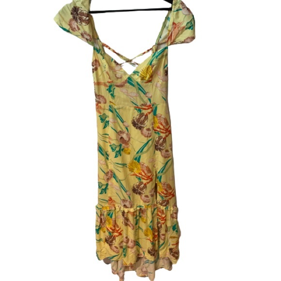 Urban Outfitters Yellow Seashell Strappy Back Midi Dress - Picture 3 of 10